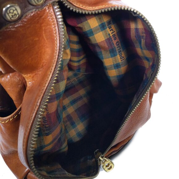 MARINO ORLANDI Leather Sling Backpack Bag Purse Britis Made in Italy - Picture 11 of 13
